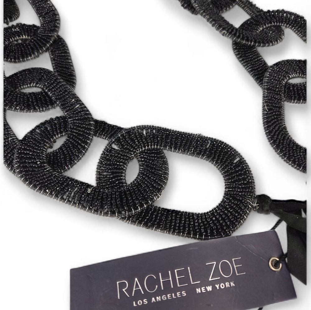 Rachel Zoe Black Beaded‎ Chainlink Halloween Garland Banner
